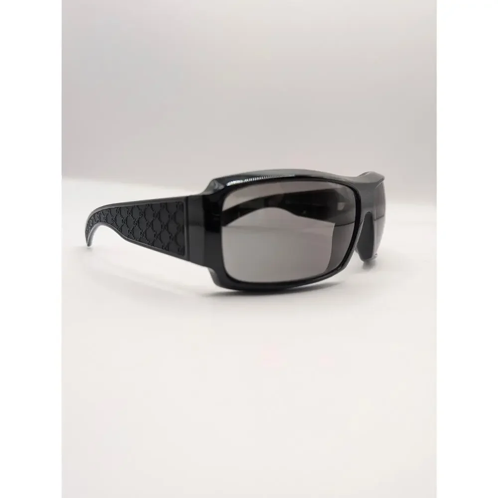 AUTH Gucci GG1559/S Black Y2K Shield Wraparound Sunglasses Vintage Made in Italy